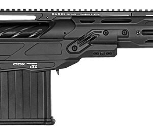 Modern tactical bolt-action sniper rifle on white background