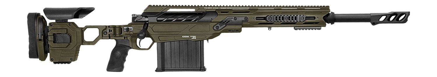 Olive green modern precision bolt-action rifle