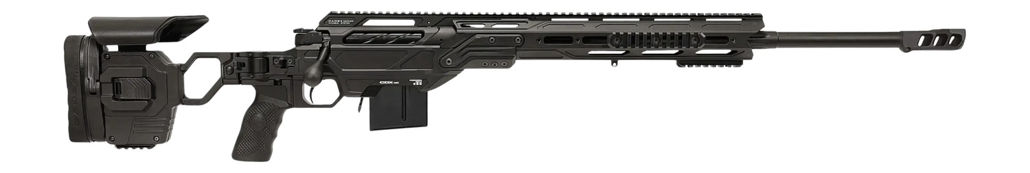 Modern bolt-action rifle with tactical chassis