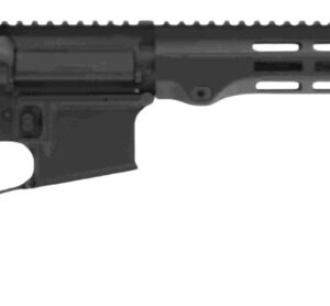 Black modern semi-automatic rifle on white background