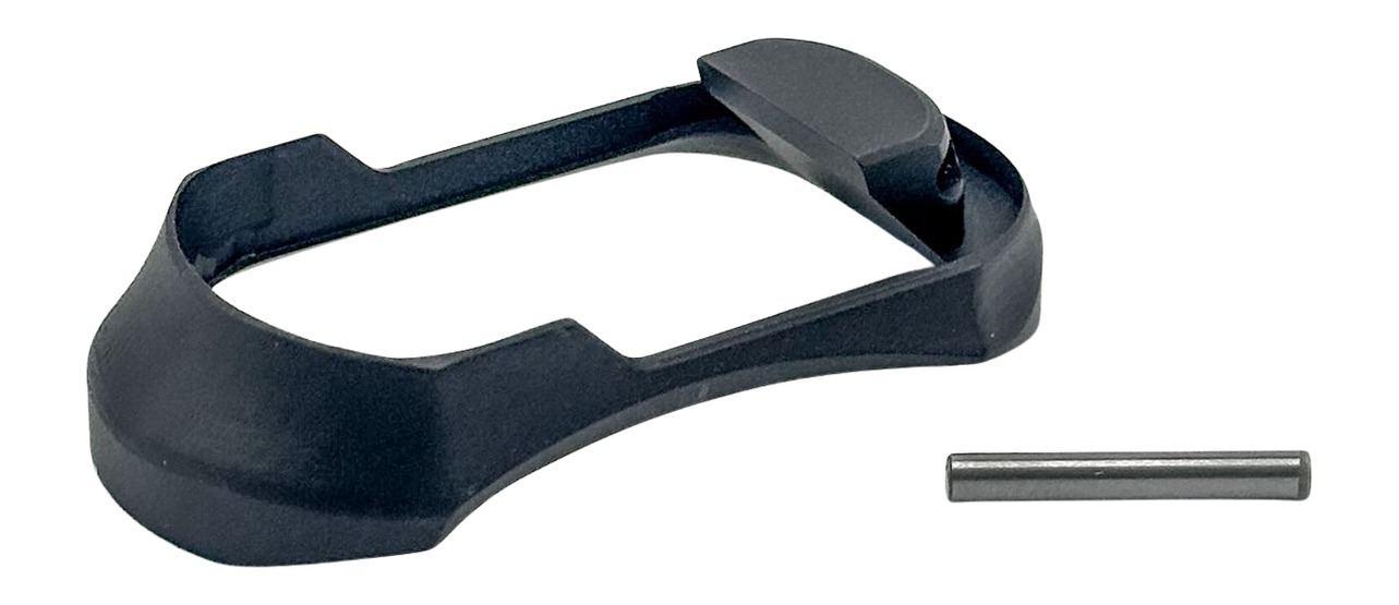 Black polymer trigger guard with metal pin