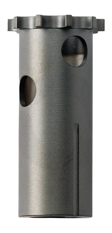 Machined cylindrical metal component with side holes