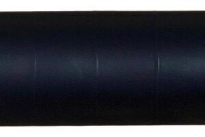 Black cylindrical suppressor on white background