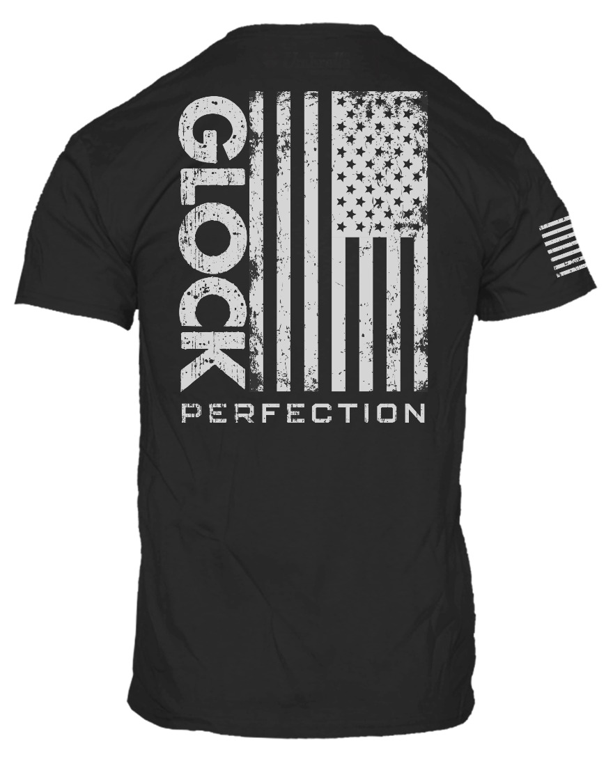 Black T-shirt with Glock American flag graphic