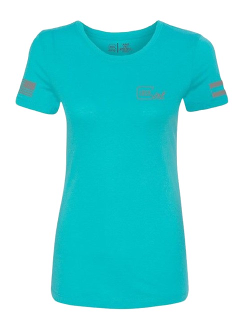 Teal women's short-sleeve athletic t-shirt