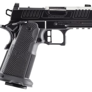 Black Alpha Foxtrot semi-automatic pistol side view