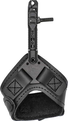 Black leather archery wrist release aid