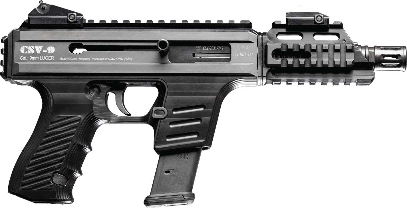 Black CSV-9 9mm tactical pistol side view