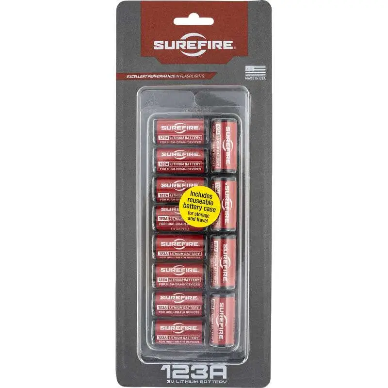 SureFire 123A lithium batteries retail package