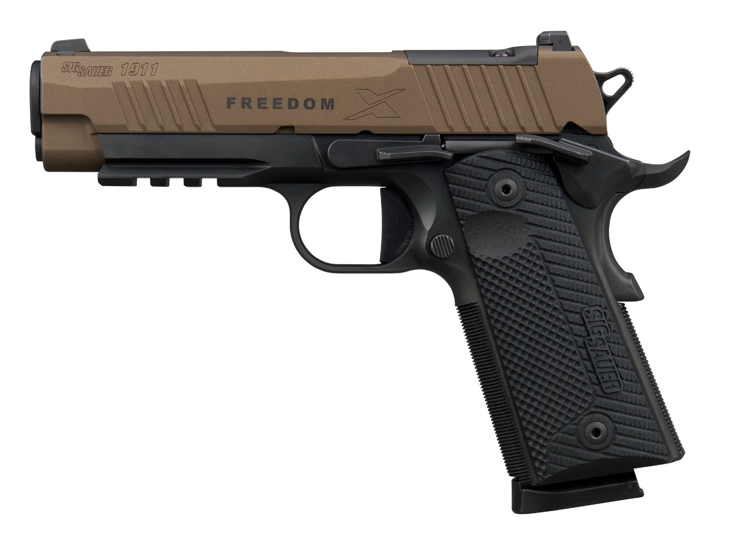 SIG Sauer 1911 pistol with tan slide
