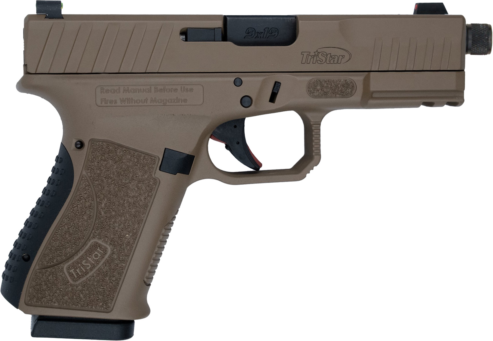 Tan TriStar 9mm semi-automatic pistol side view