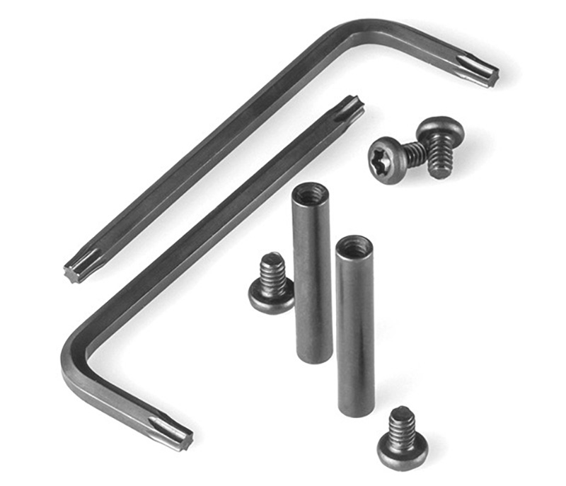 Torx wrenches, screws, and metal spacers