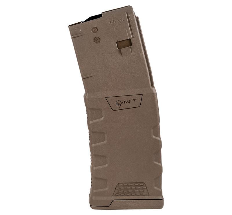 Tan rifle magazine isolated on white background