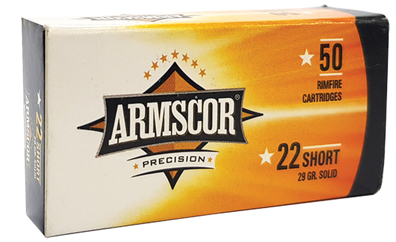 Box of Armscor .22 Short rimfire cartridges