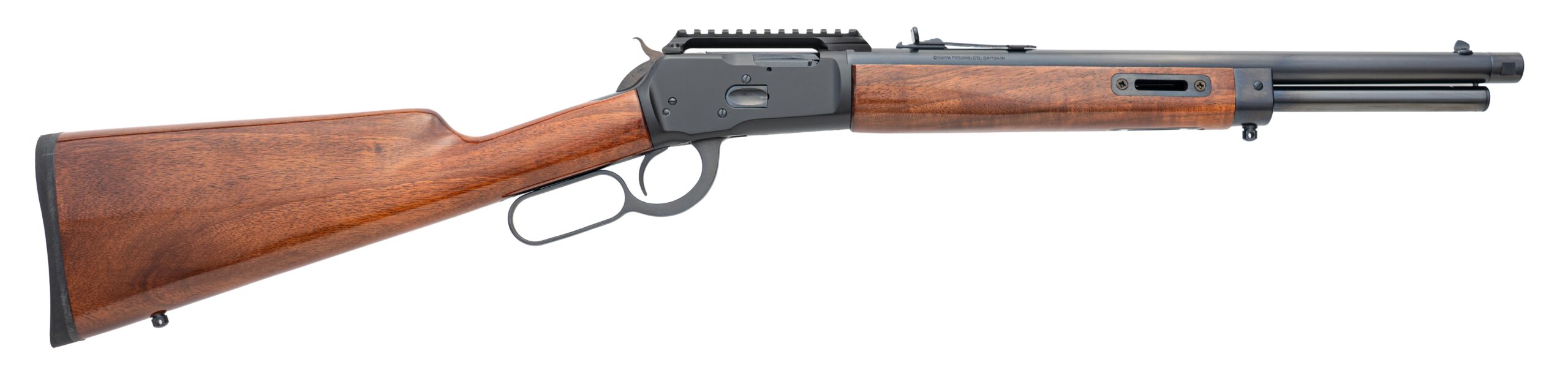 Lever-action rifle with wooden stock
