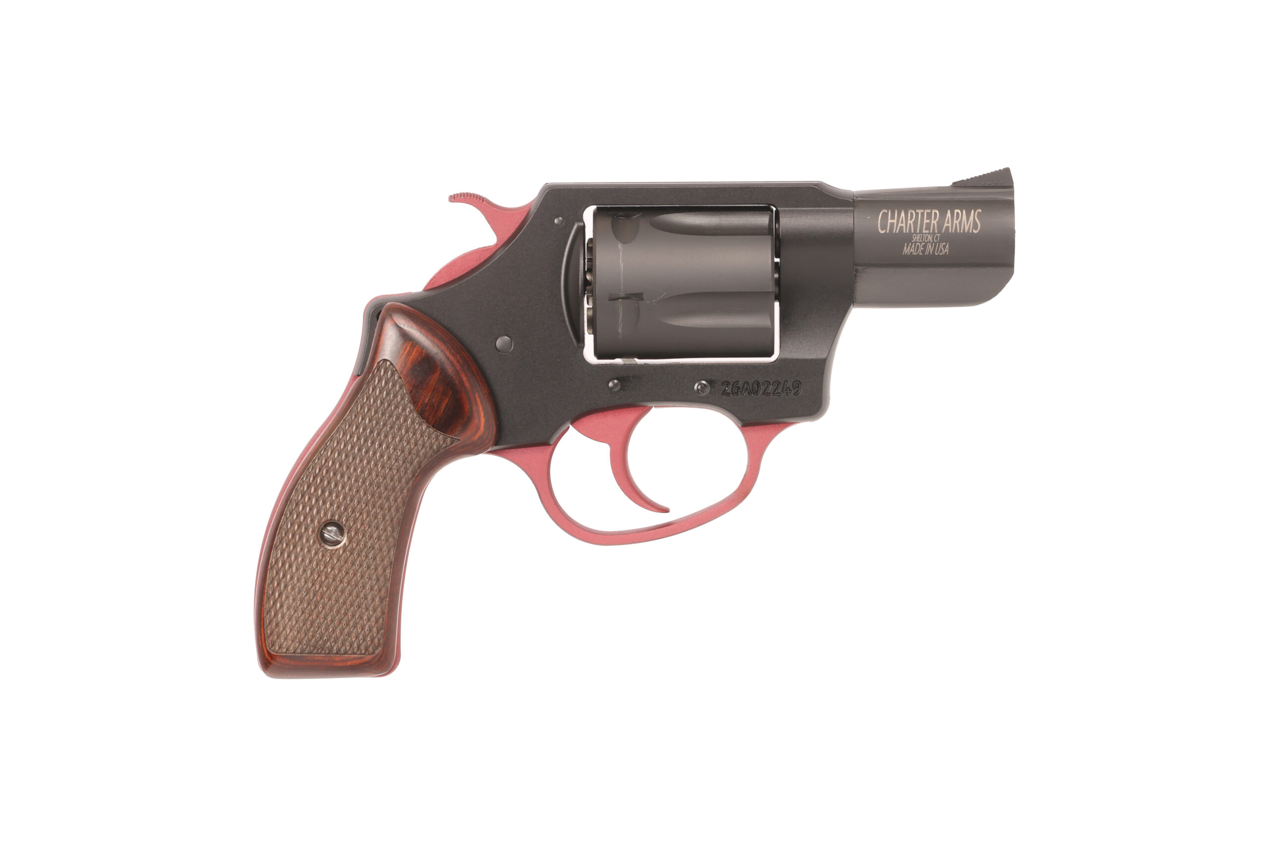 Charter Arms snub-nose revolver on white background