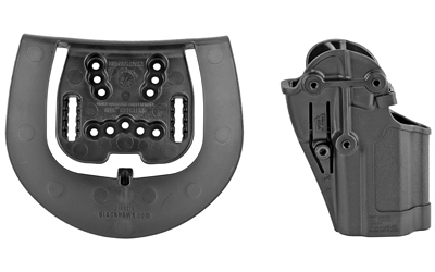 Black tactical holster mounting platform and attachment