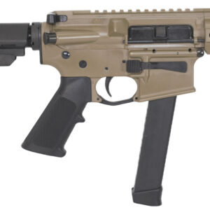 Compact AR-style pistol with extended magazine