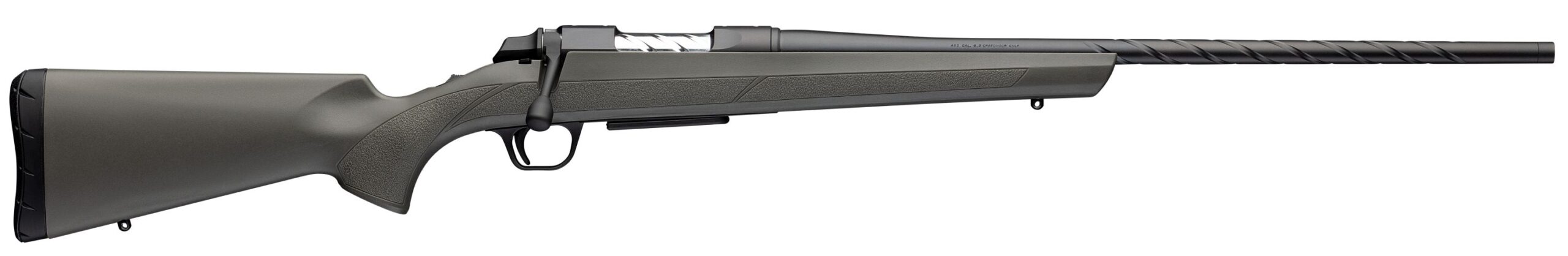 Bolt-action rifle on white background