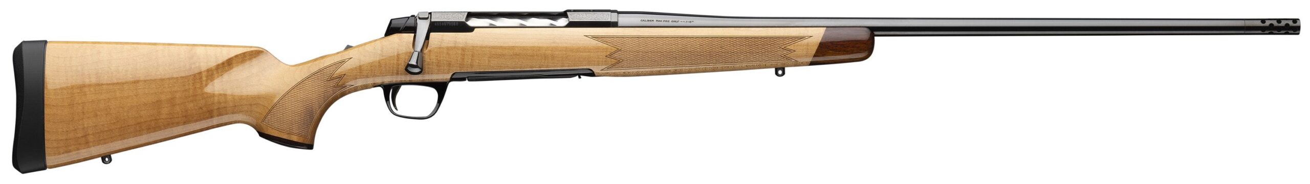 Bolt-action rifle with wooden stock