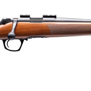 Bolt-action rifle with wooden stock