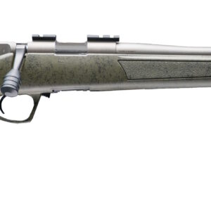 Bolt-action hunting rifle on white background