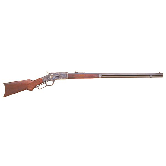 Lever-action rifle isolated on white background