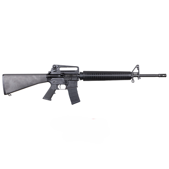 Black M16-style rifle on white background