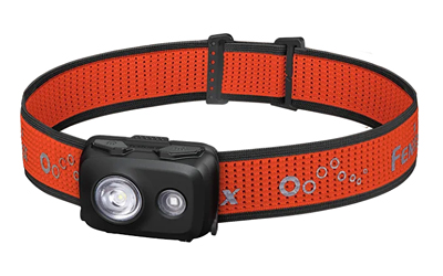 Black and orange adjustable LED headlamp