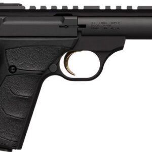 Black semi-automatic handgun on white background