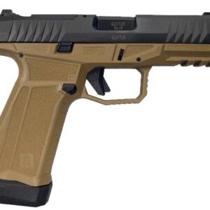 Tan and black semi-automatic handgun