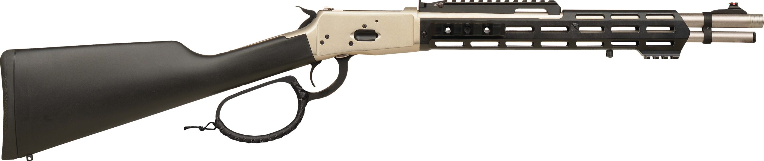Modern lever-action rifle with tactical handguard