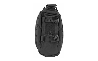 Black tactical sling backpack on white background
