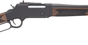 Lever-action rifle with wooden stock