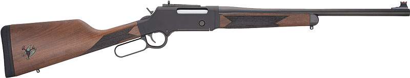 Lever-action rifle with wooden stock