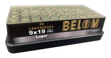 Box of BELLOM 9x19 Luger cartridges