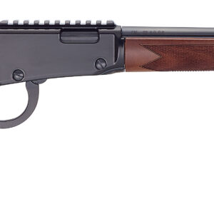 Lever-action rifle with wooden stock and barrel