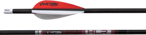 Victory carbon arrow with red and white fletching