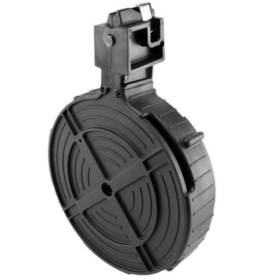 Black drum magazine for firearm