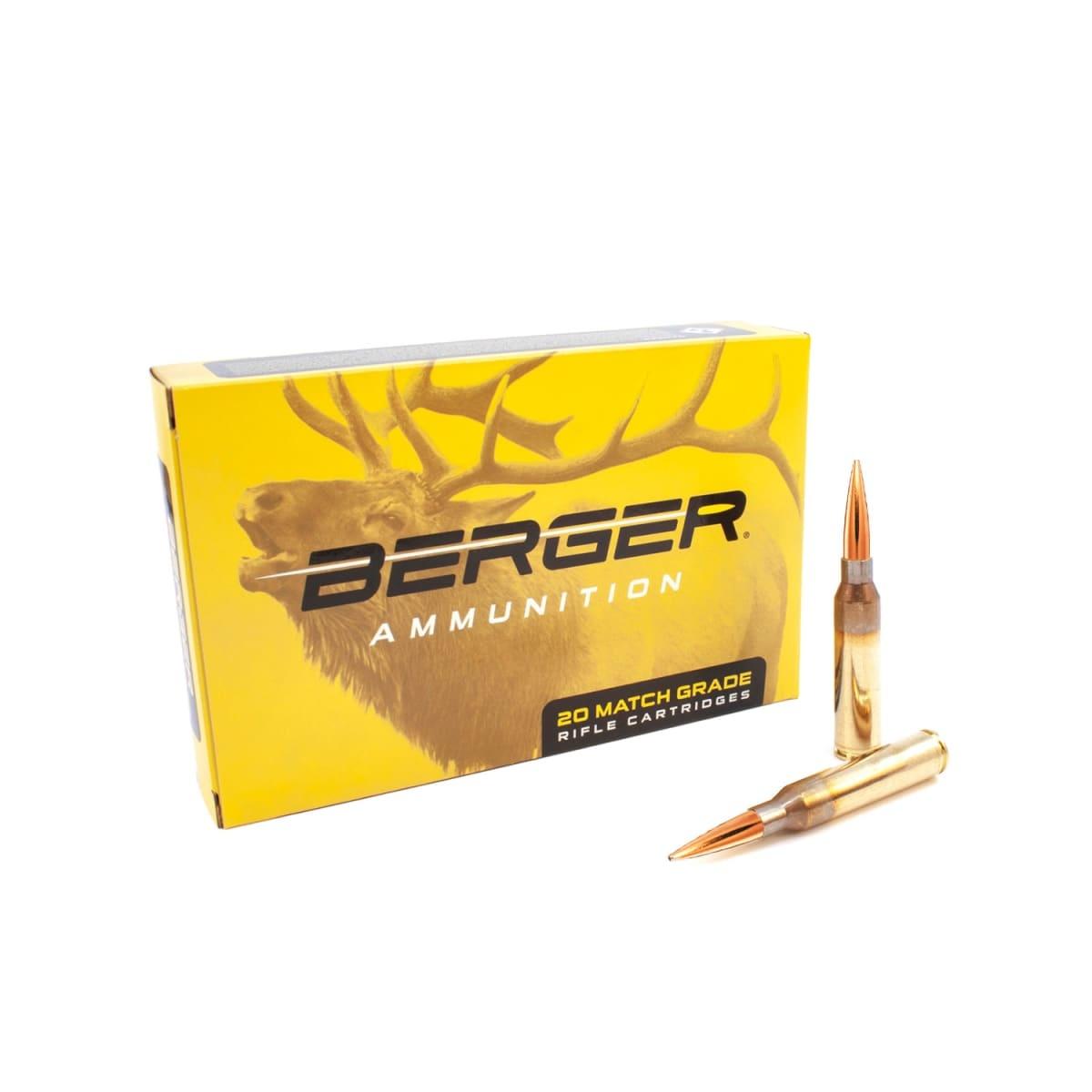Berger Ammunition box with two rifle cartridges