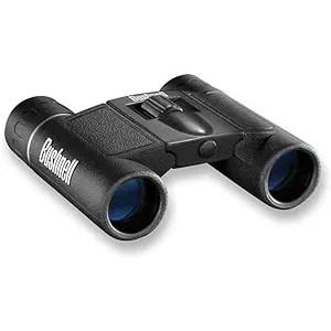 Black Bushnell binoculars on white background
