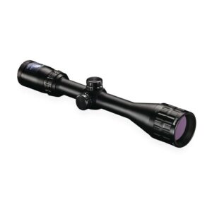 Black rifle scope with adjustment turrets