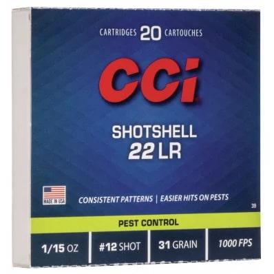 CCI .22 LR shotshell pest control box