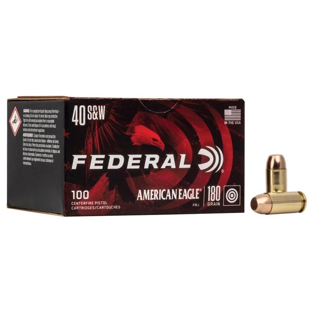 Box of Federal 40 S&W ammunition and cartridges