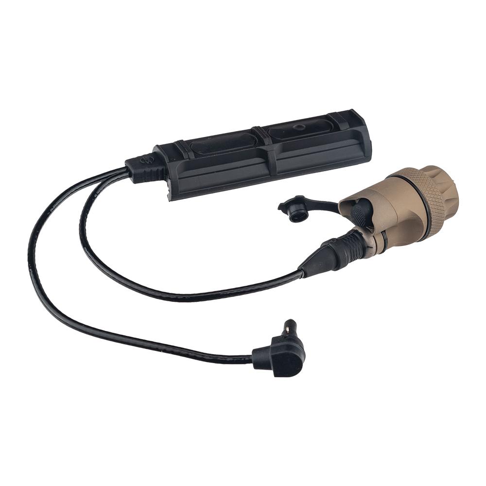 Tactical flashlight with remote pressure switch