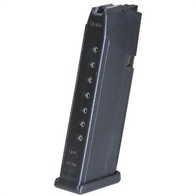 Black handgun magazine on white background