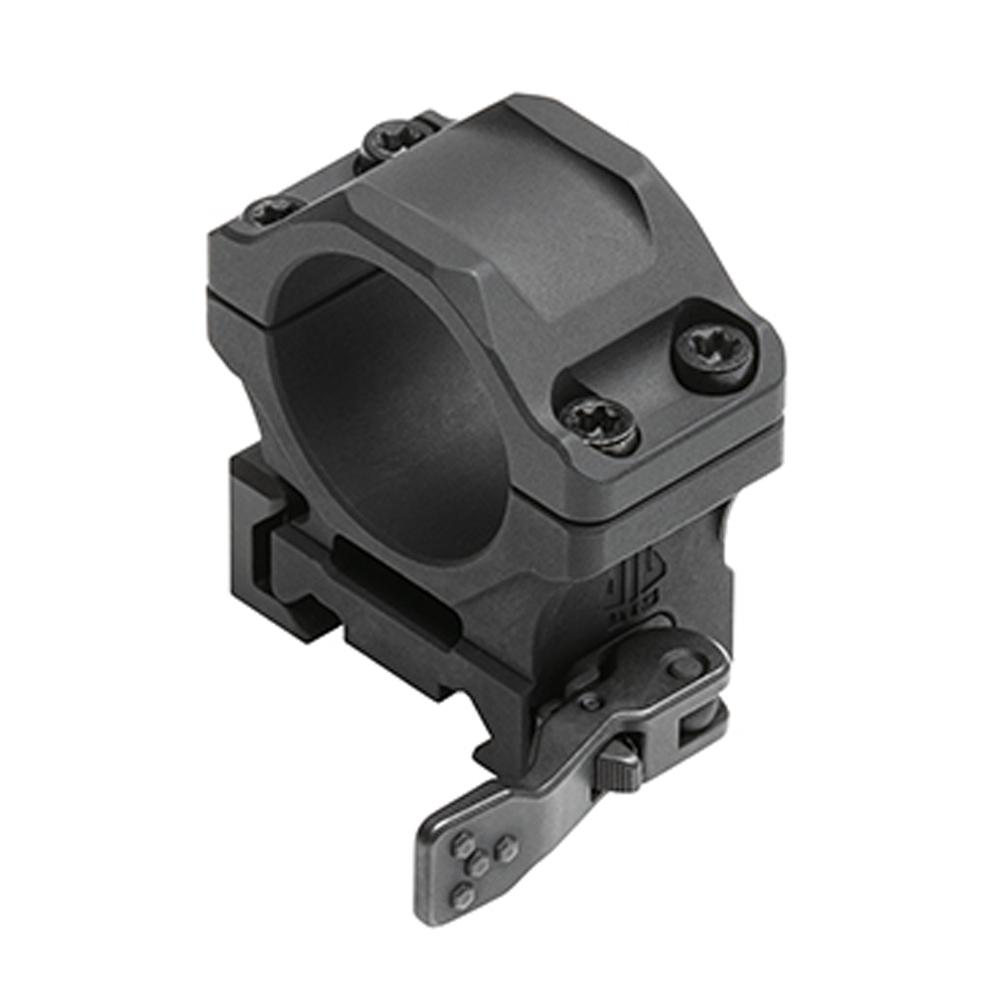 Black metal rifle scope ring mount