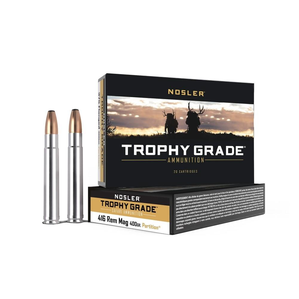 Nosler Trophy Grade 416 Rem Mag ammunition box