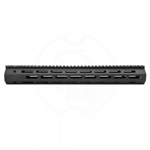 Black rifle handguard with top rail