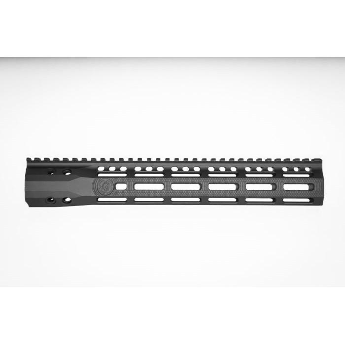 Black rifle handguard with top rail